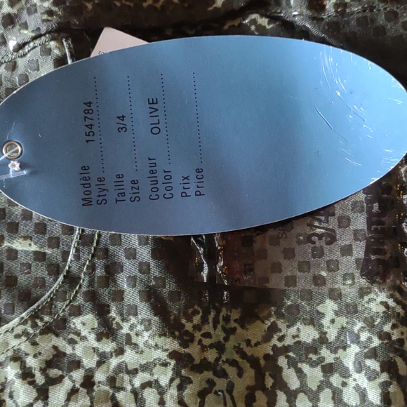 Snakeskin 3/4 jeans NWT green jeans - Picture 7 of 8